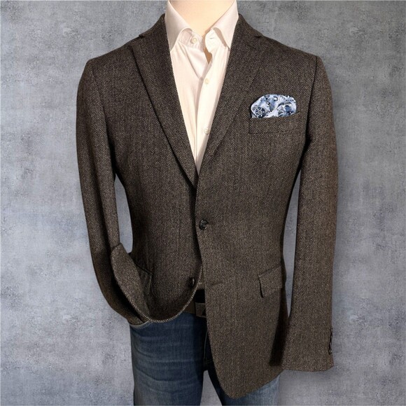 RALPH LAUREN Mens Blazer 42L Sport Coat 2-Button Jacket Brown 100% Wool Suits - Picture 2 of 13